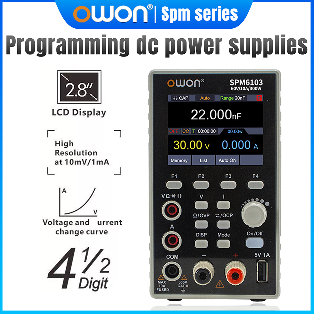 Programmable Dc Power Supply 60V 10A - OWON SPM6103 เครื่องจ่ายไฟ DC แบบตั้งโปรแกรมได้ 60V