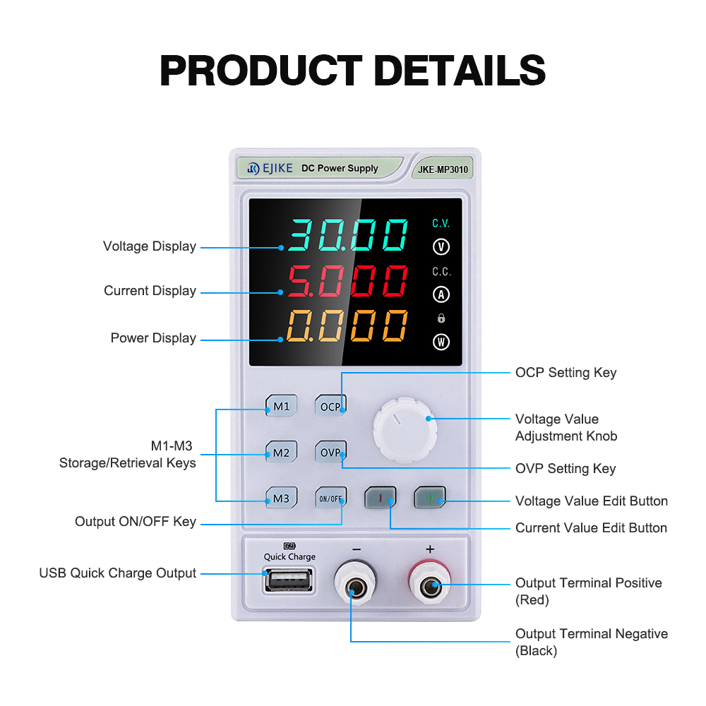 EJIKE แหล่งจ่ายไฟ DC 300W ปรับ - Programmable Dc Power Supply 60V 10A บทวิจารณ์และราคา